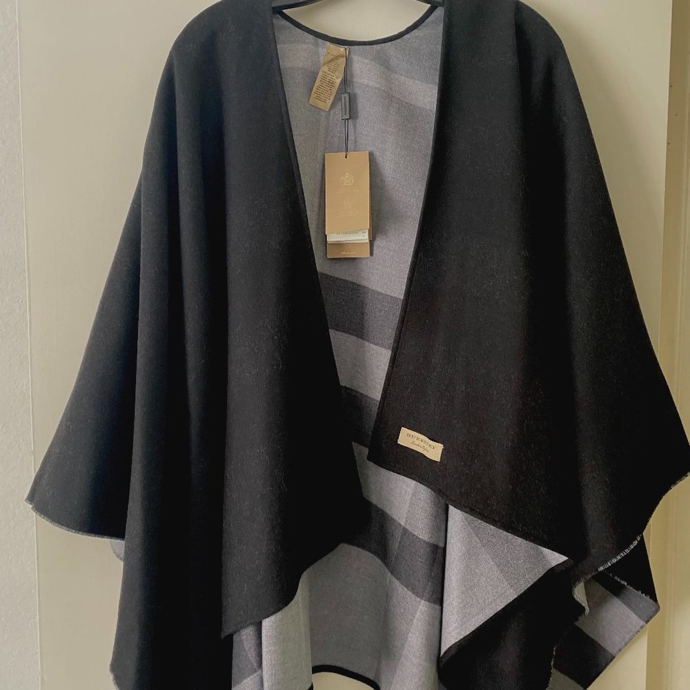 Black and Grey Plaid Burberry Cape